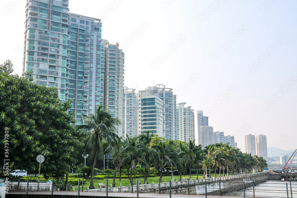 Obraz premium Apartments along coastline