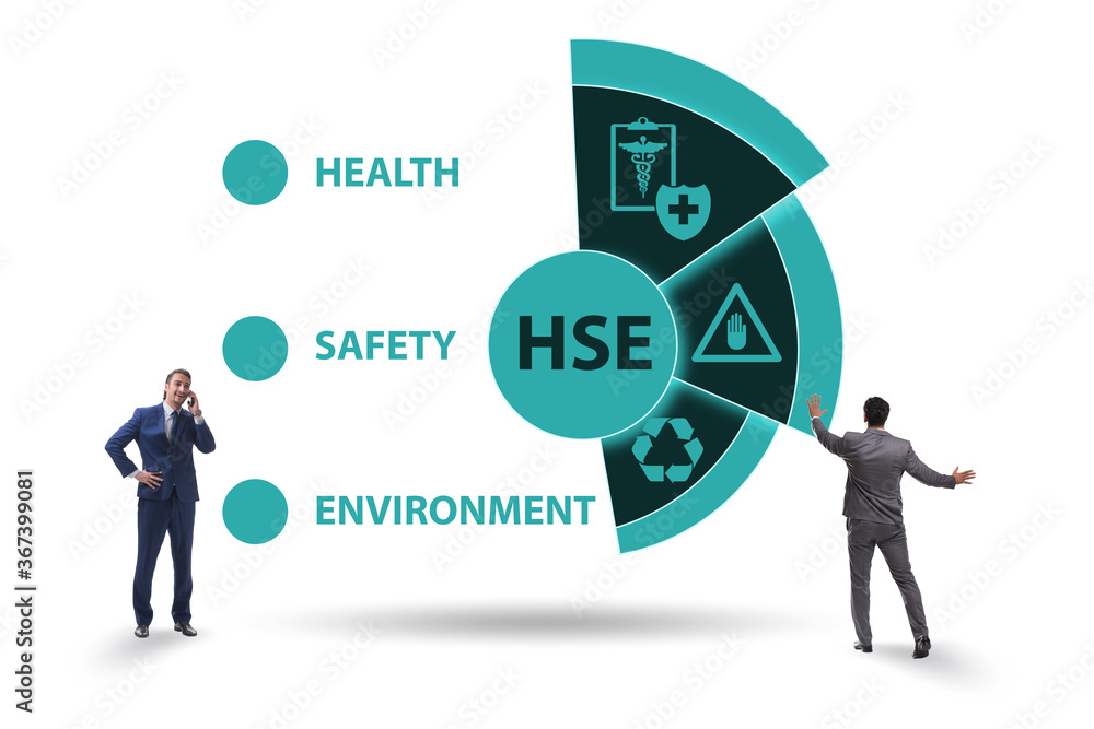 HSE concept for health safety environment with businessman Stock Photo ...