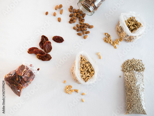 nuts and legumes over the table photo