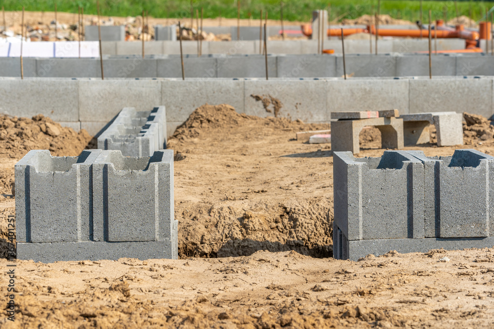 foundation of a family house from lost formwork foundation of a family house from lost formwork