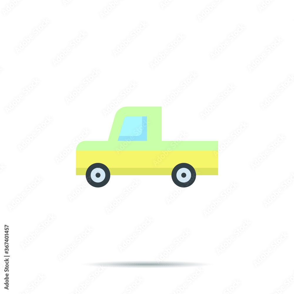 Pickup car icon line logo flat style vector illustration Pickup car icon line logo flat style vector illustration