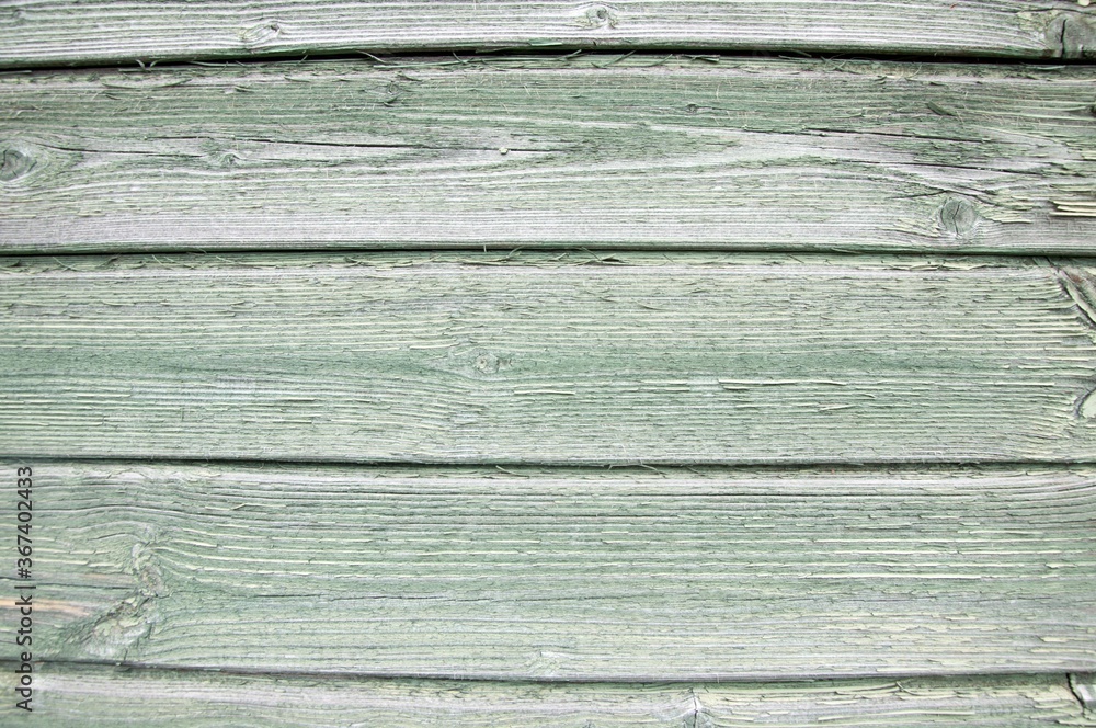 Obraz premium Old green painted wood wall - texture or background.