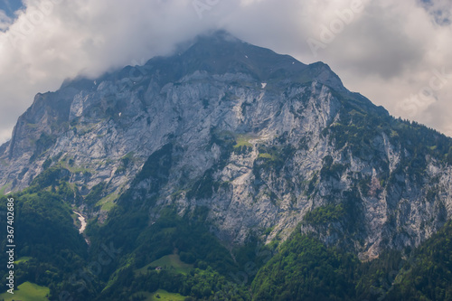 Beautiful swiss alpine landscape in summer.