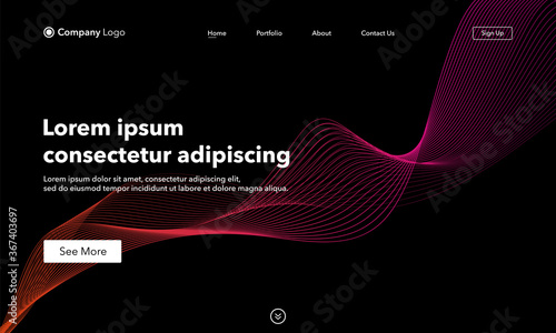 Asbtract background website Landing Page. Template for websites, or apps. Modern design. Abstract vector style.