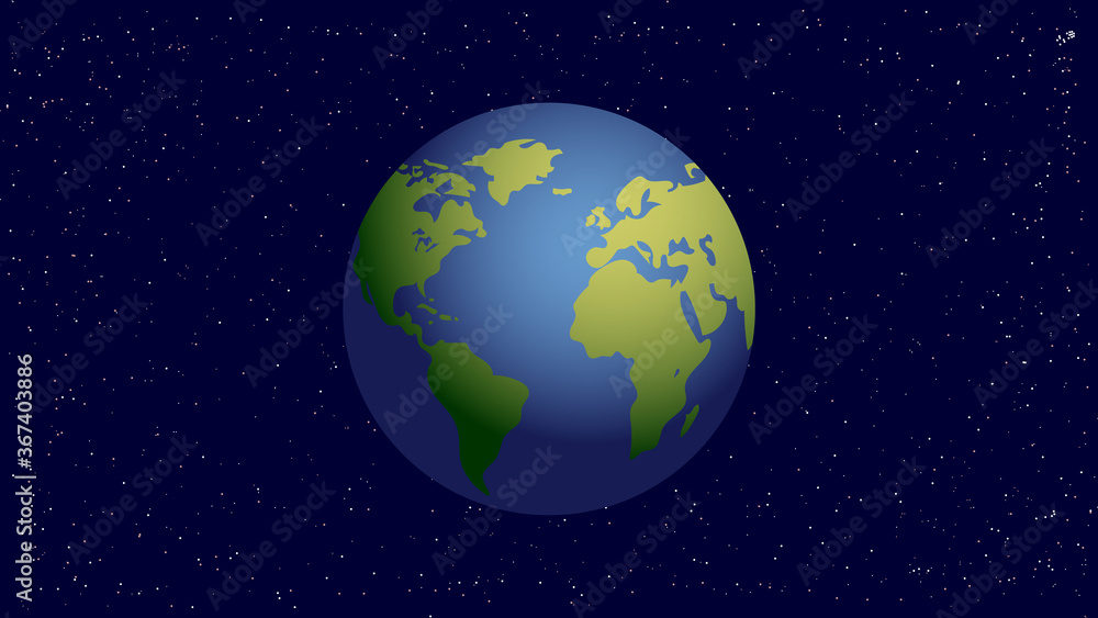 Vector model of Planet Earth on the dark background 
