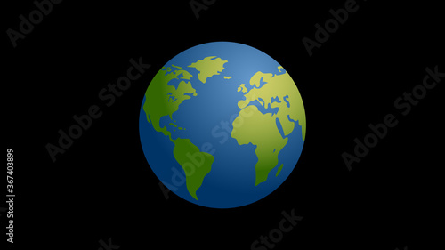 Vector model of Planet Earth on the dark background 
