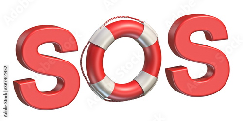 Lifebuoy SOS sign 3D