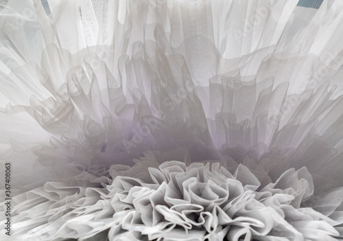 Closeup of tulle ruffles on a tutu