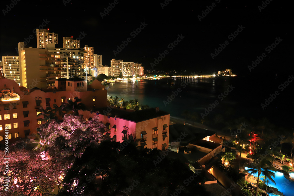 Obraz premium ワイキキの夜景