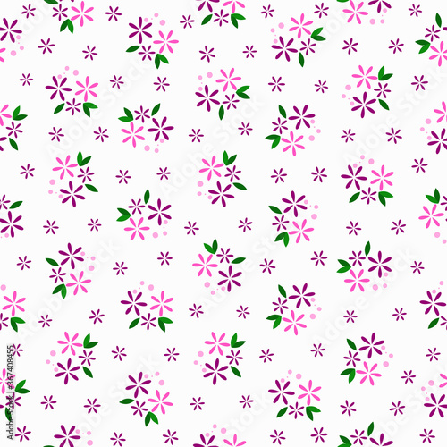 mini pink purple blossom bouquet of flower seamless pattern for background, wallpaper, cover, banner, label, texture, textile, frame etc. vector design
