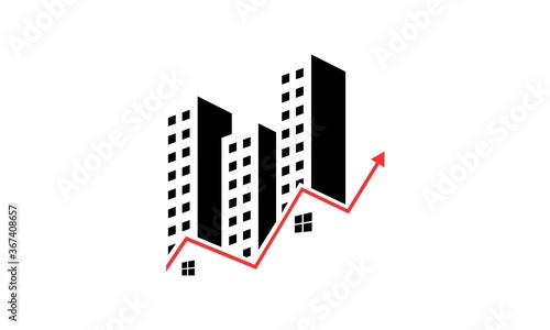 Growing arrow for finance accounting and property vector illustration design