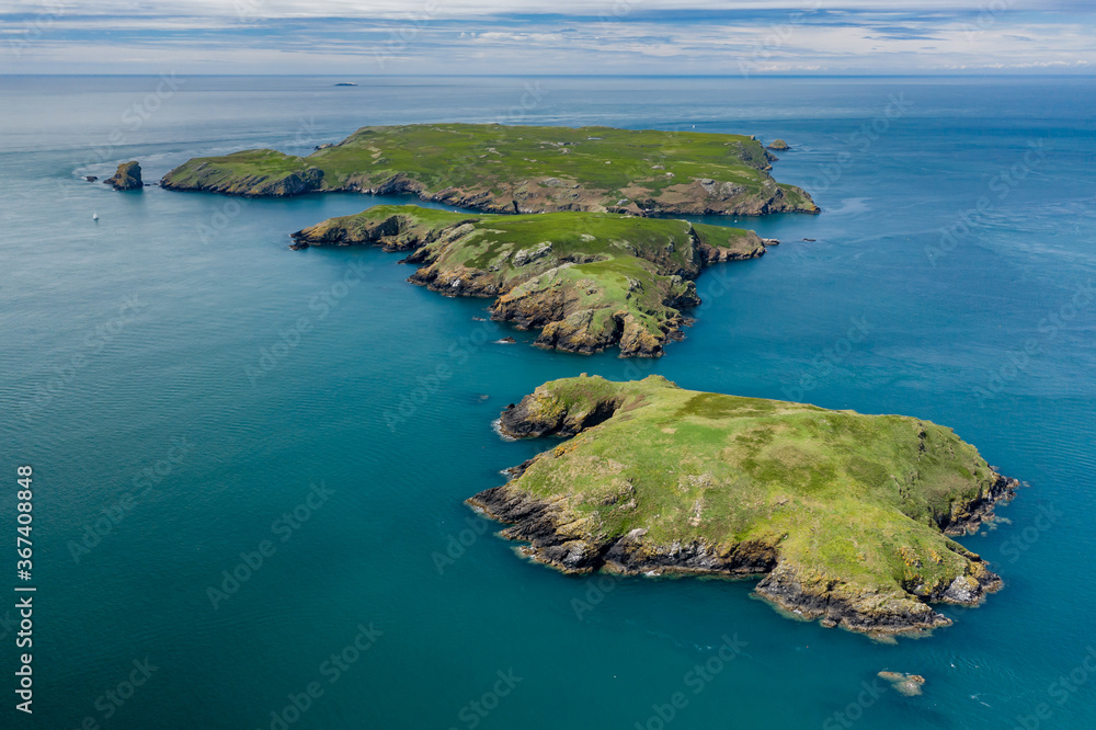 Aerial view of a rugged island