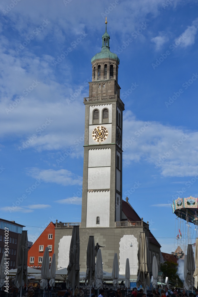 Perlachturm with St. Peter by Perlach in Augsburg