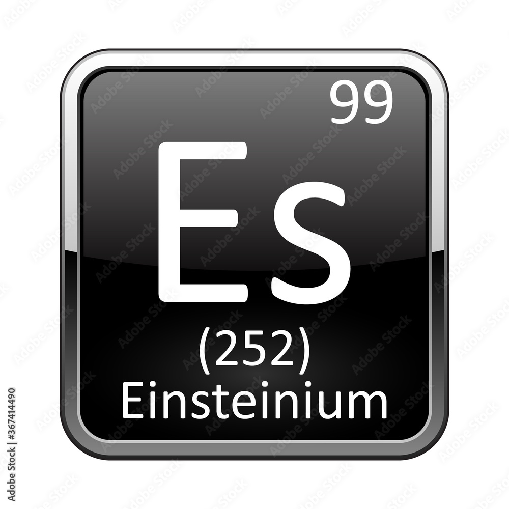 The periodic table element Einsteinium. Vector illustration The periodic table element Einsteinium. Vector illustration