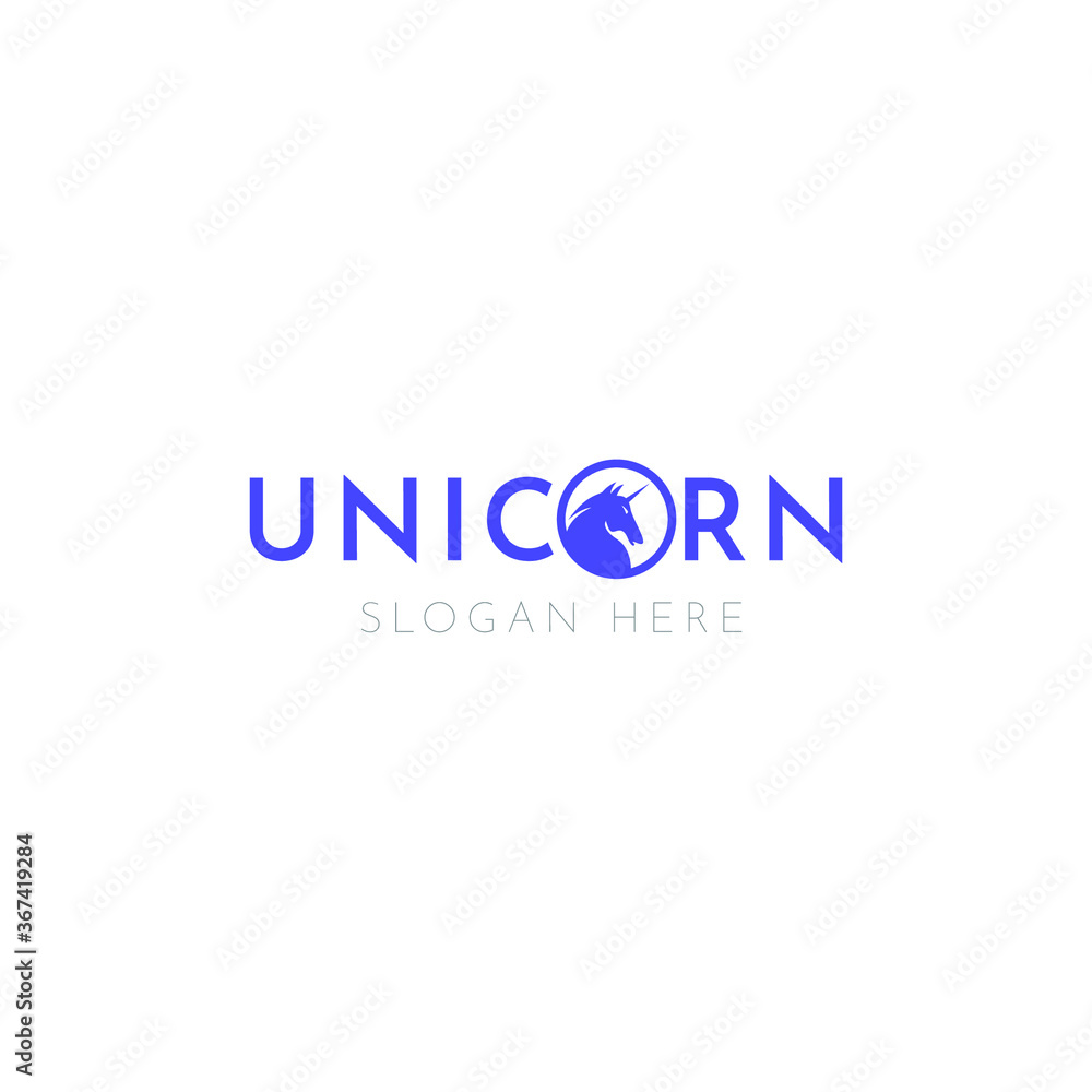 Unicorn logo design template illustrations.