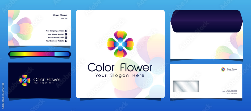 flower logo template with colorful style flower logo template with colorful style