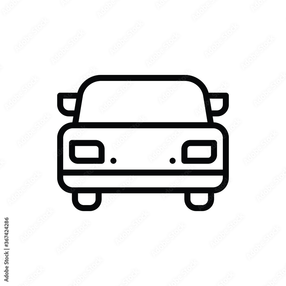 Car Icon Logo Vector Isolated. Travel and Tourism Icon Set. Editable Stroke and Pixel Perfect.