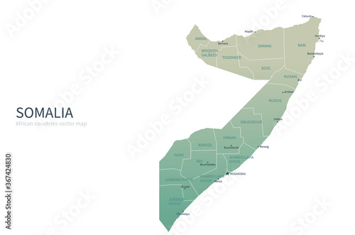 somalia map. african countries vector map.