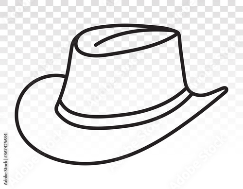 Cowboy hat or bullhide hats line art icon for apps and websites