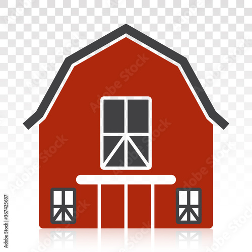 Barn or farmhouse flat color icon for apps or websites