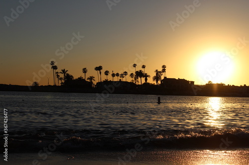 Sunset on beach.
