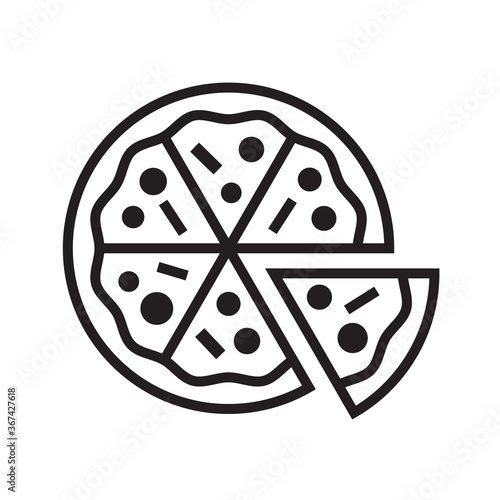 Pizza icon vector illustration. Line style design.