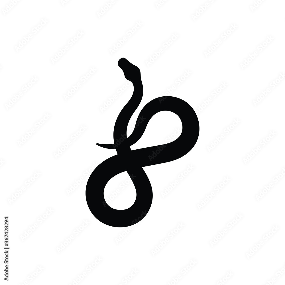 Snake silhouette vector on white background Snake silhouette vector on white background