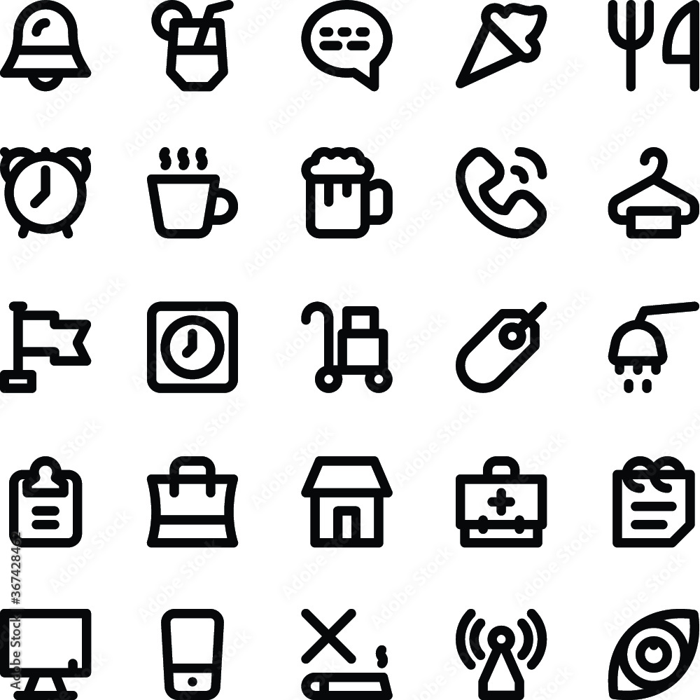 Summer and Travel Line Vector Icons 1 Summer and Travel Line Vector Icons 1