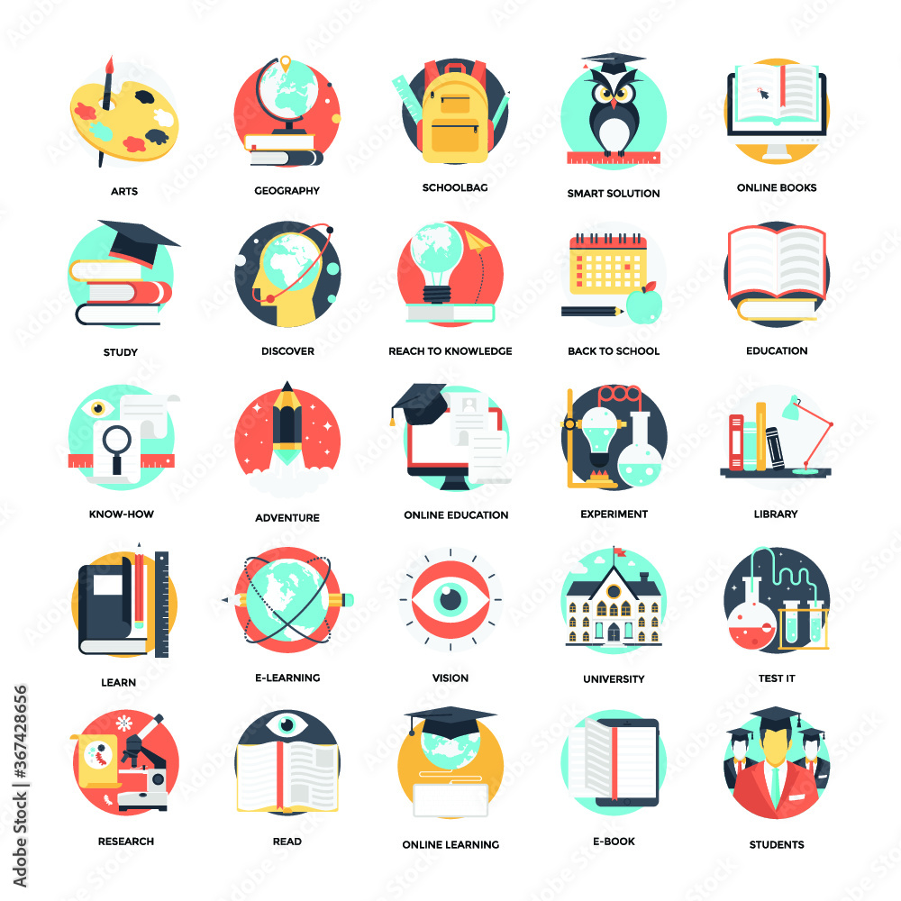 Education and Knowledge Vector Icons 3