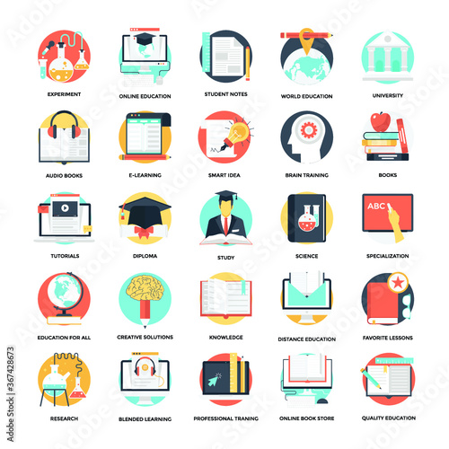 Education and Knowledge Vector Icons 6