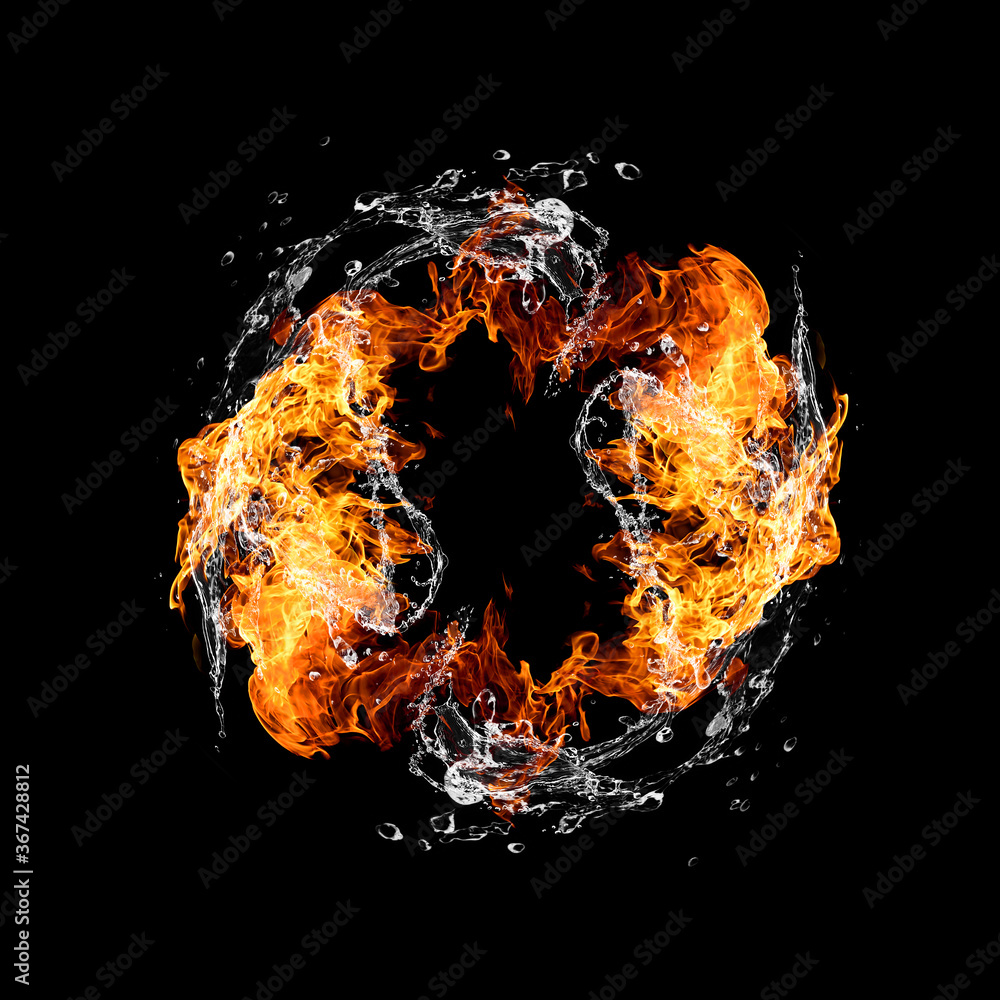 炎と水が渦巻く抽象的な背景 Stock Illustration Adobe Stock