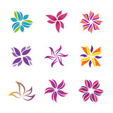 Abstract flower logo icon vector design