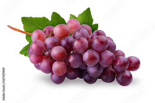Red Grapes isolated on a white background. with clipping path.
