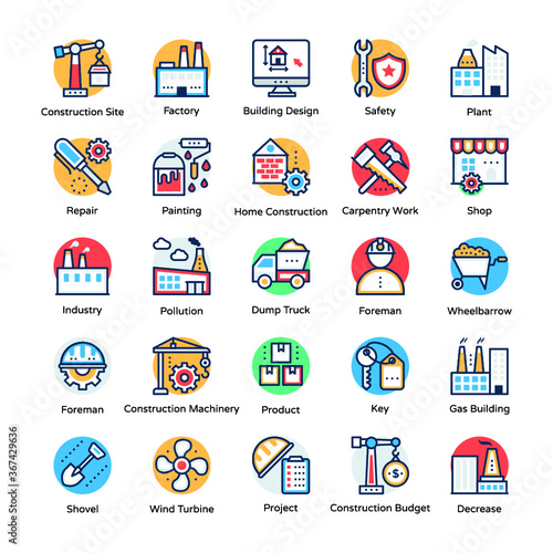 A Pack of Industrial and Construction Icons 