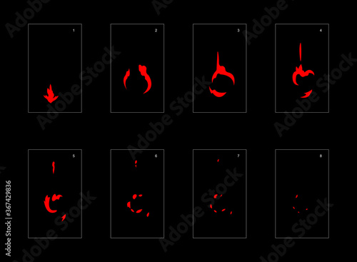 Smoke effect. fire smoke animation sprite sheet. classic fire smoke effect animation for game or cartoon or animation. vector style fire animation effect 1616.