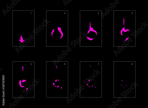 Smoke effect. poison smoke animation sprite sheet. classic poison smoke effect animation for game or cartoon or animation. vector style poison animation effect 1618.