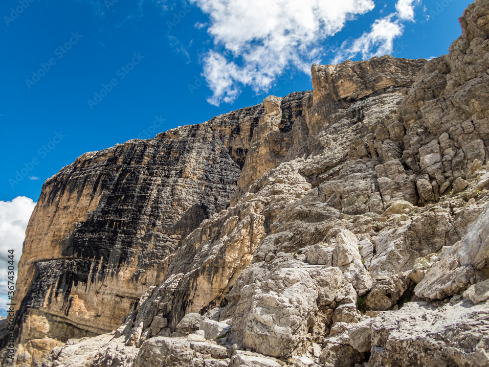 Pisciadu via ferrata of the Sella group near Piz Boe