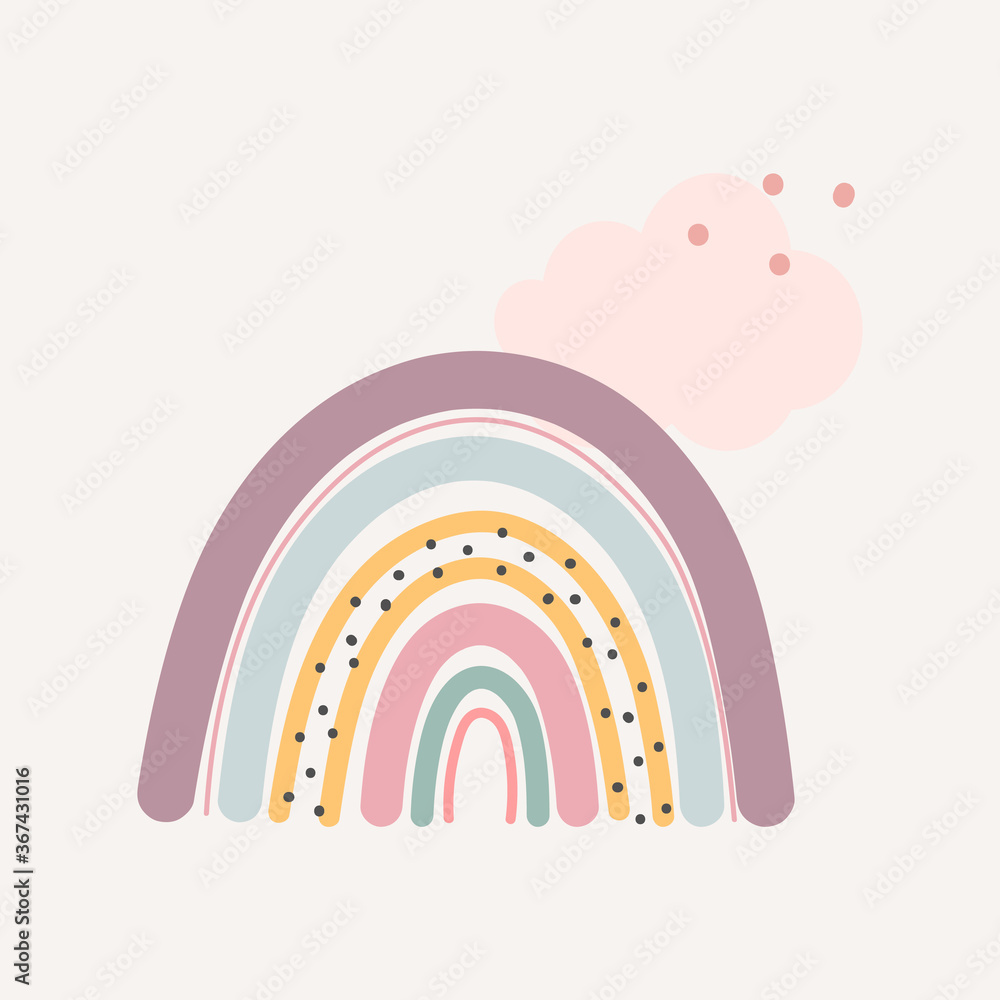 Cute colourful rainbow with drops and heart isolated. printable poster for kids. Cute colourful rainbow with drops and heart isolated. printable poster for kids.