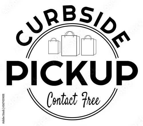 Contact free curbside pickup sign