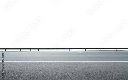 Asphalt road and railings