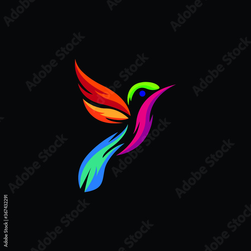 abstract colorful bird logo