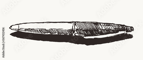 Pen black and white sketch vector hand draw.