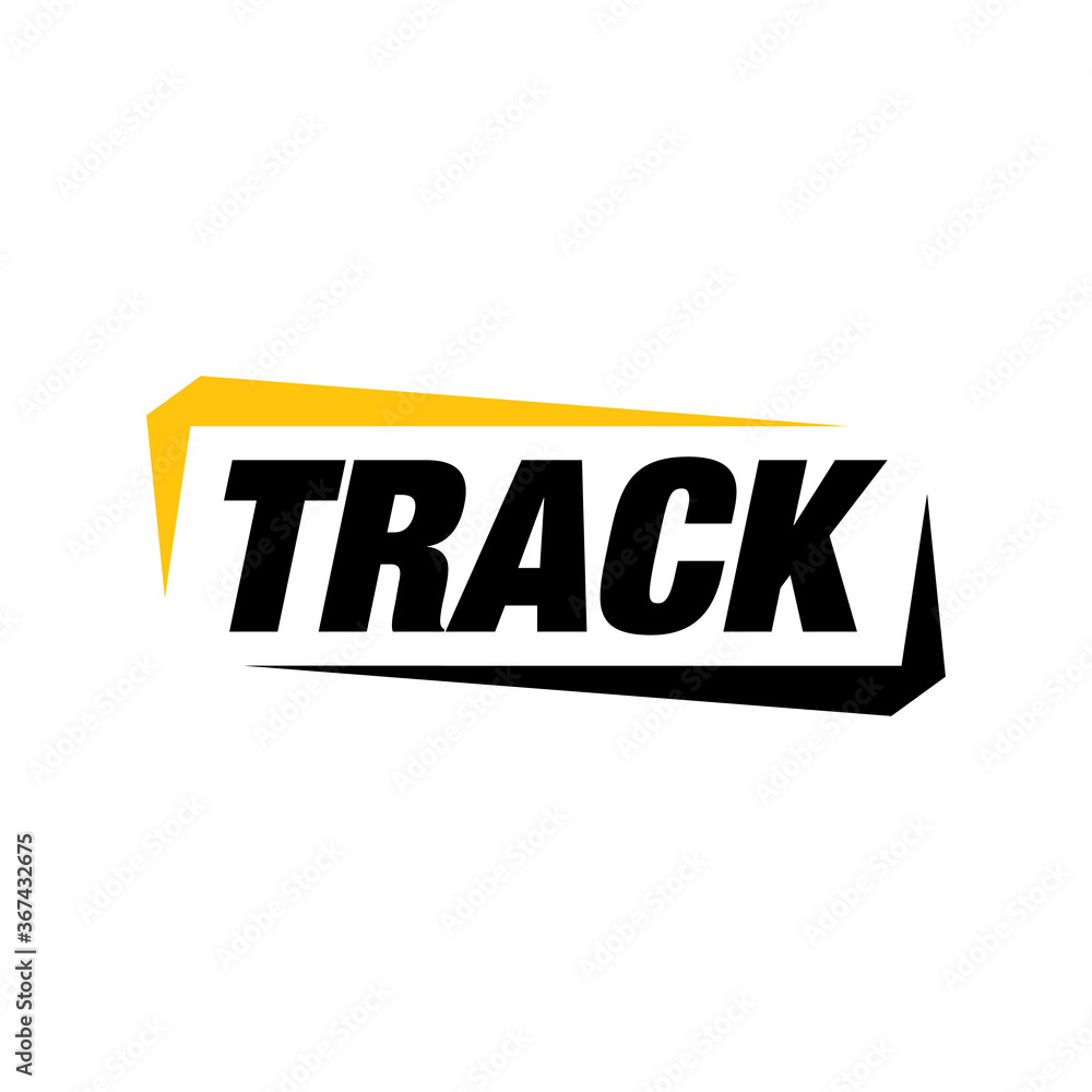 powerful sporty TRACK Lettering Typography logo design vector illustration powerful sporty TRACK Lettering Typography logo design vector illustration
