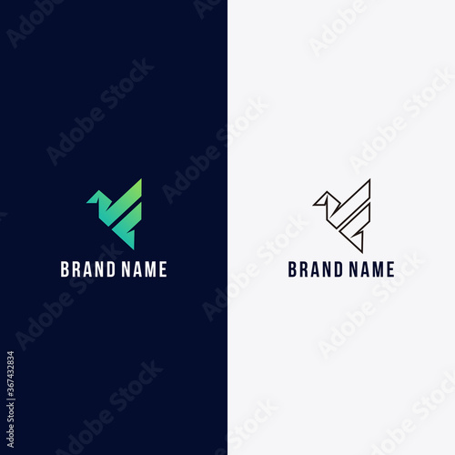 Letter F bird logo vector