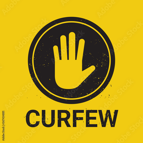 curfew sign no entry hand stop sign gesture vector illustration