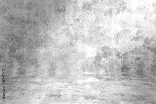 Concrete wall white color for background. Old grunge textures with scratches and cracks. White painted cement wall texture.