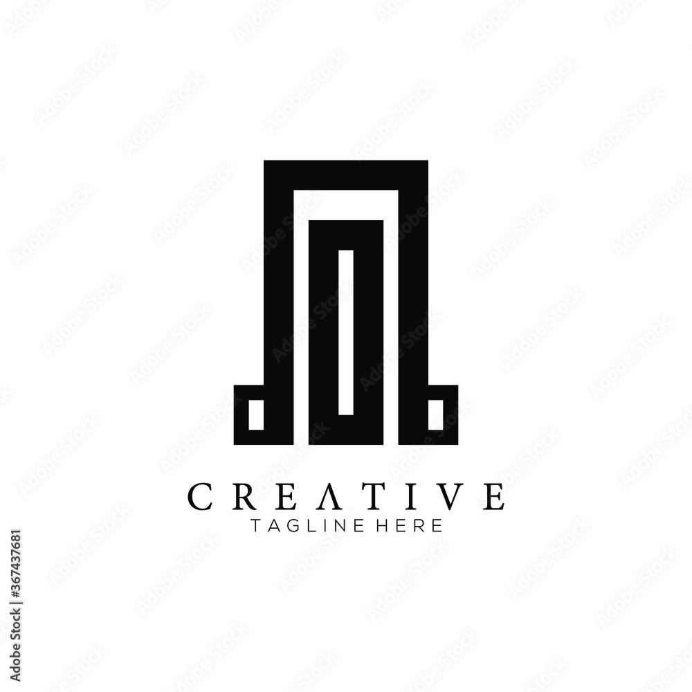 Unusual geometric letter A, Architecture monogram logo template Unusual geometric letter A, Architecture monogram logo template