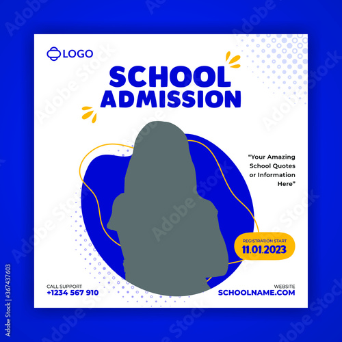 School admission social media banner template Premium Vector