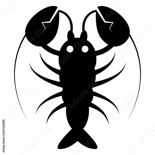 
solid design of lobster icon, seafood vector 
