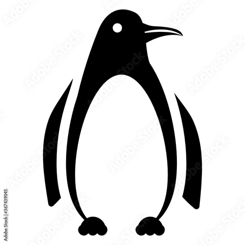 
Icon of a large flightless seabird, penguin vector 
